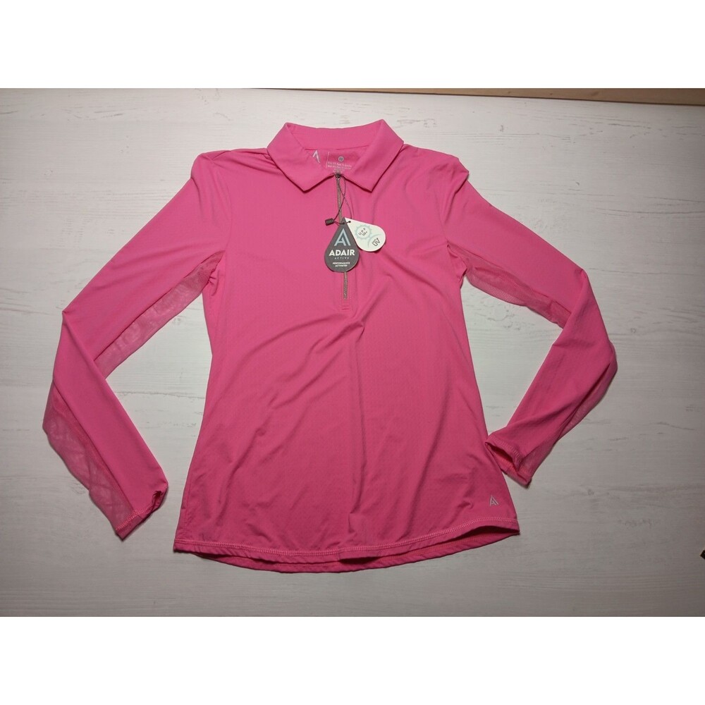 NWT women's active wear long sleeve top Adair Active XS Pink Mesh Sleeve *defect